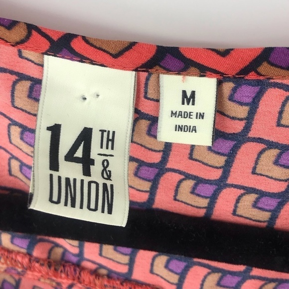 14th and union Orange Pattern Silky Top - Picture 4 of 7